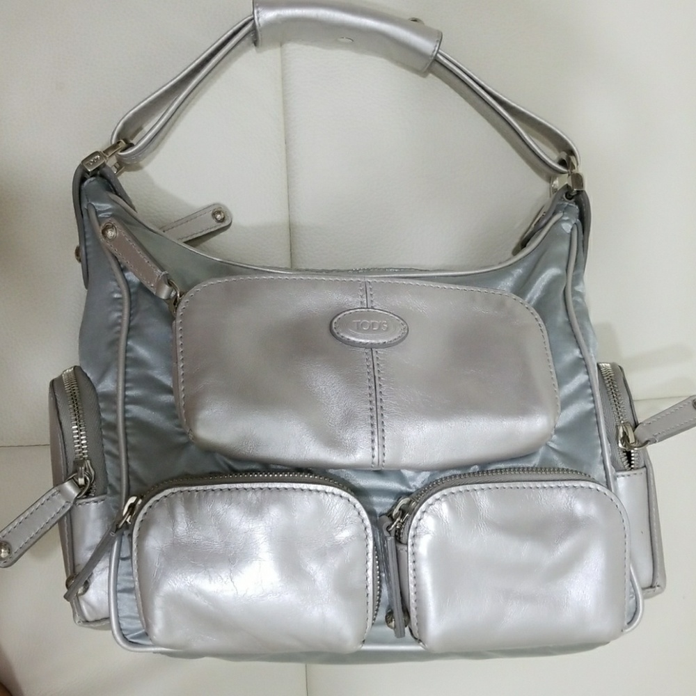 Tod's Silver Handbag Tote